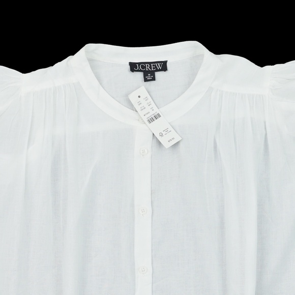 New JCREW Size M Flutter-Sleeve Button-Up Shirt in Cotton Voile White $79 CK036 - Picture 5 of 6